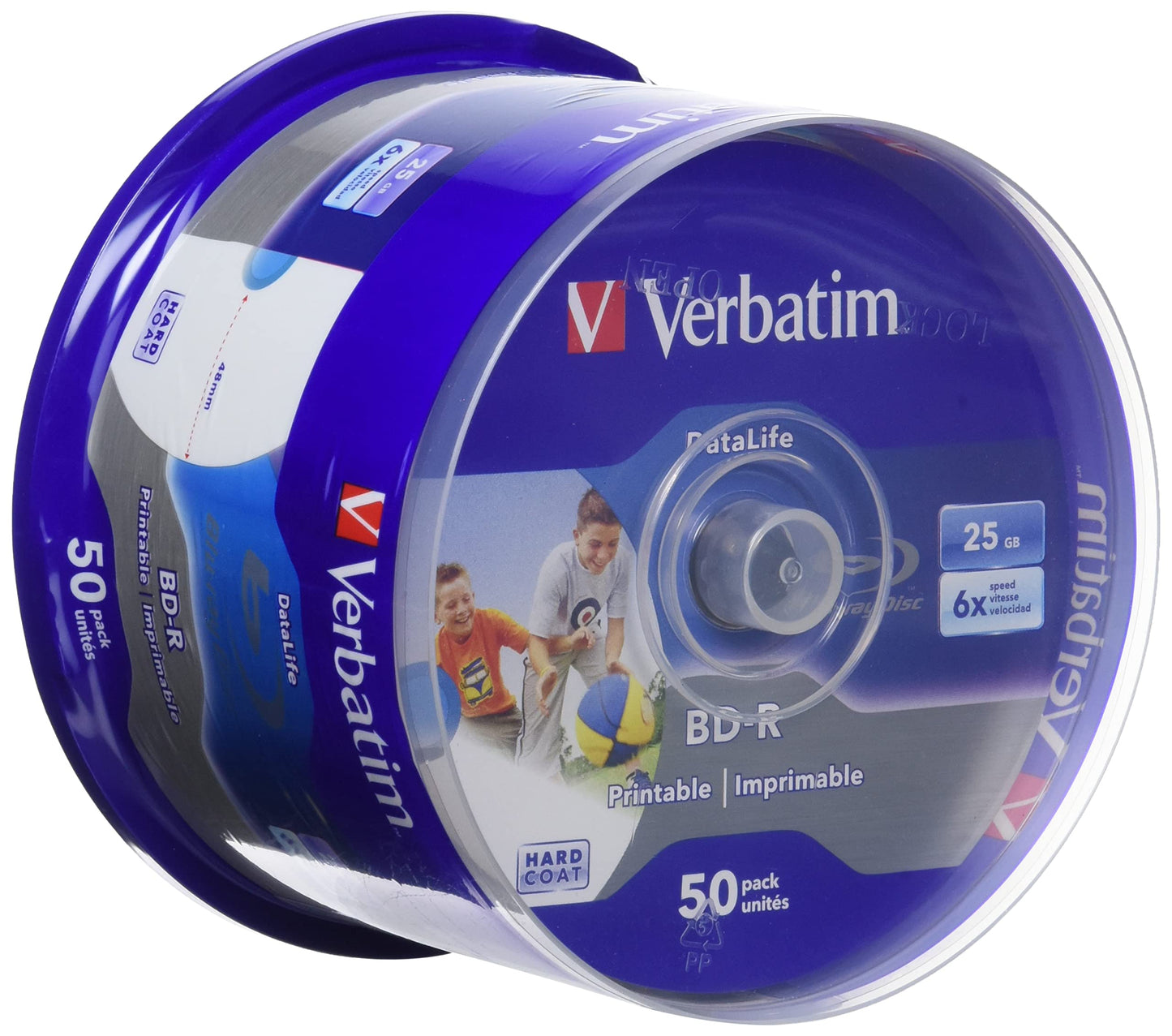 Verbatim 43812 25GB BD-R Blank Blu-Ray Disc - Blank Blu-Ray Discs (BD-R, 25GB, 405nm, Spindle, 50 Pieces)