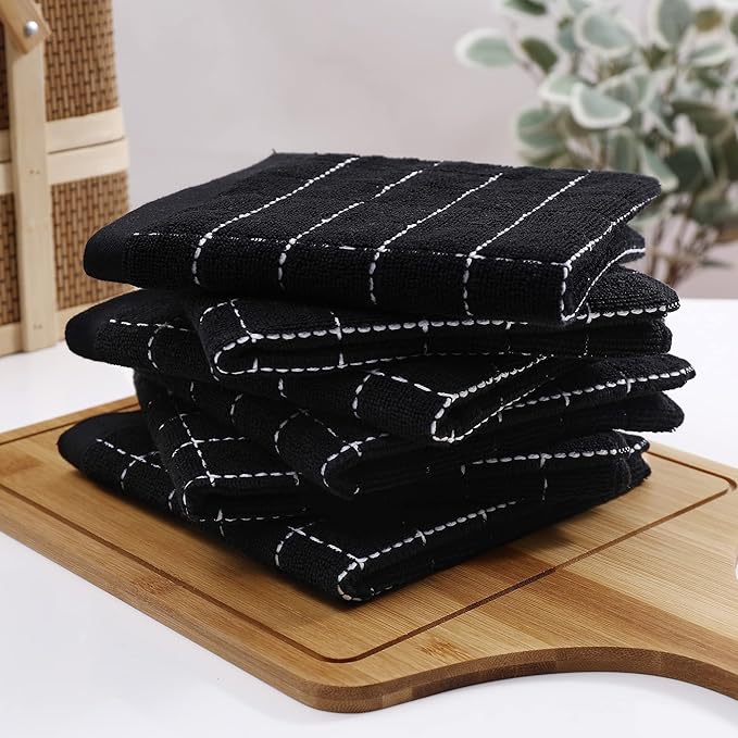 Homaxy 100% Cotton Terry Kitchen Dish Cloths, Ultra Soft and Absorbent Dish