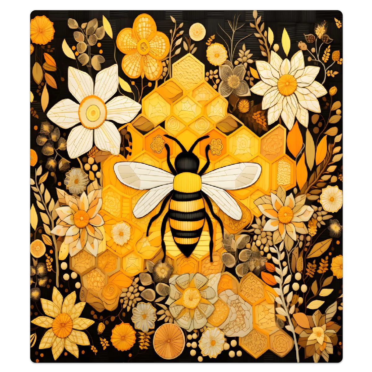 YPPAHHHH Dishwasher Magnet Cover Animal Bee Honeycomb Beehive Floral Decorative Magnetic Dishwasher Door Cover Panel for Kitchen Home Decor Refrigerator Decals Washing Machine stickers 23"x26"