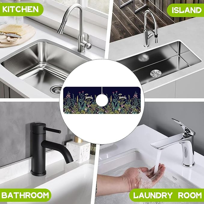 Kitchen Sink Splash Guard Faucet Mat Super Absorbent Fast Drying Mat Guard