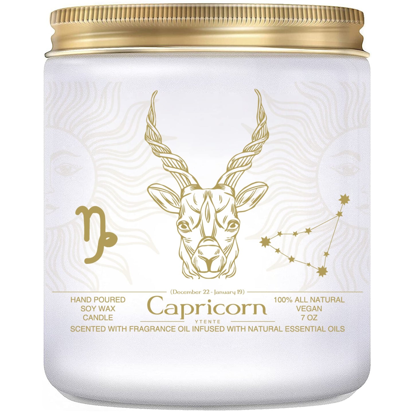 YTENTE Capricorn Zodiac Sign Candles Gift, Zodiac Crystals Candles Jar, Astrology Lavender Scented Soy Stones Candles Best Friends Gifts for Women Men Sister Brother Funny Birthday Gift…