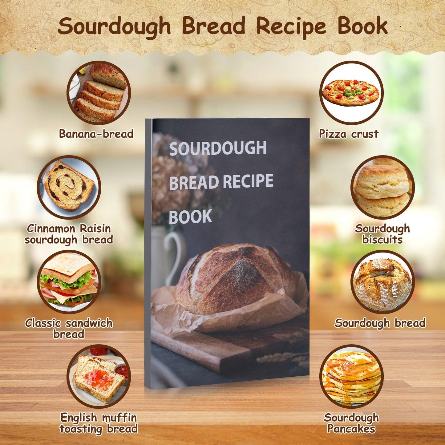 Sourdough Starter Kit, Sourdough Bread Baking Supplies, 9" Round & 10"Oval Rattan Banneton Bread Proofing Baskets Set, Bread baking tools,Silicone bread Sling