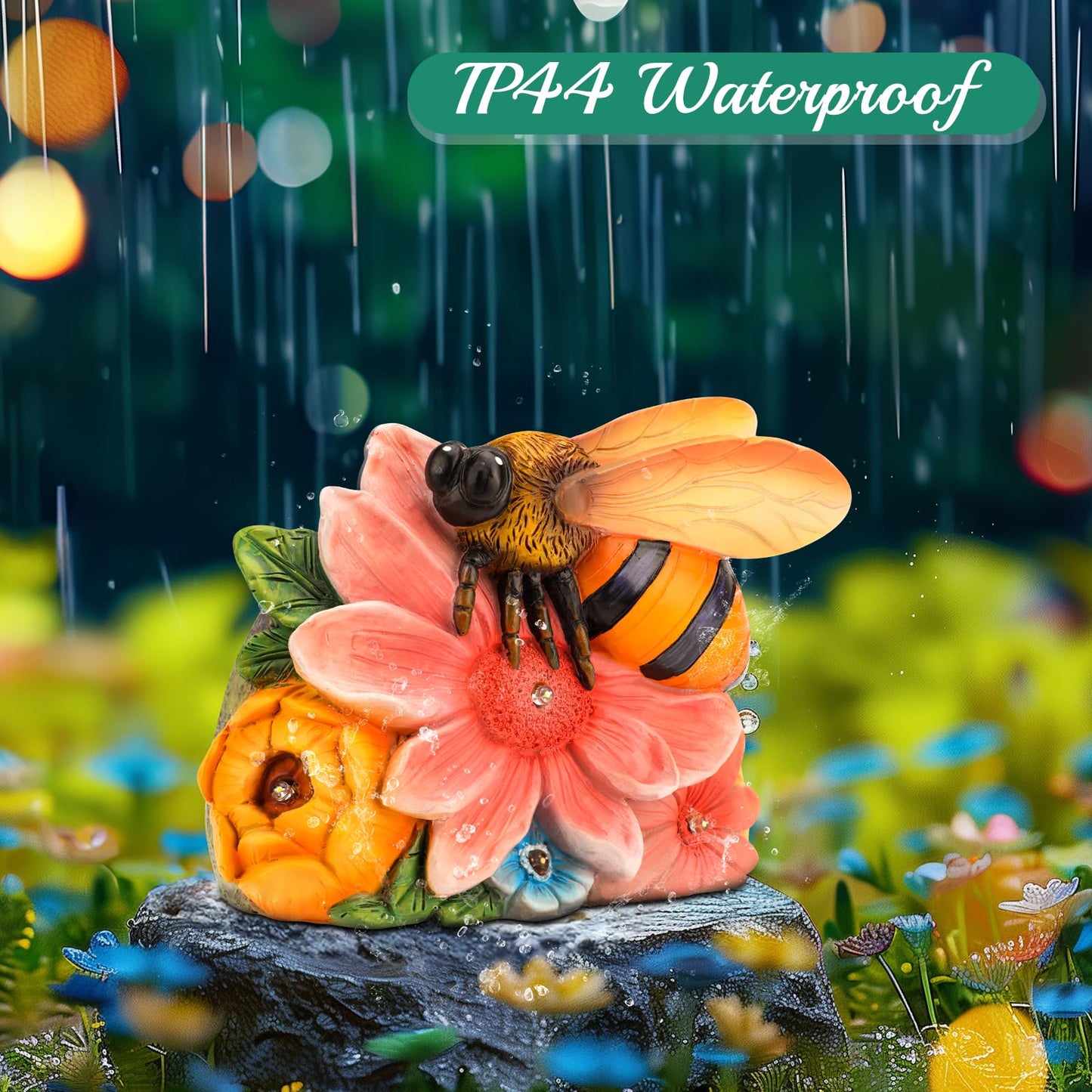 Linkax Birthday Easter Gifts for Adults Women Mom Grandma, Solar Bee Lights Outdoor Garden Decor for Outside Patio Yard Porch Home, Honey Figurine Gardening Housewarming Gifts New Home