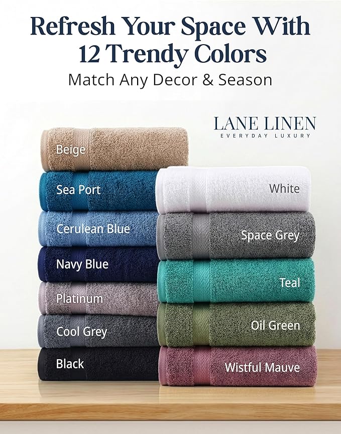 LANE LINEN 100% Cotton Bath Towels Set