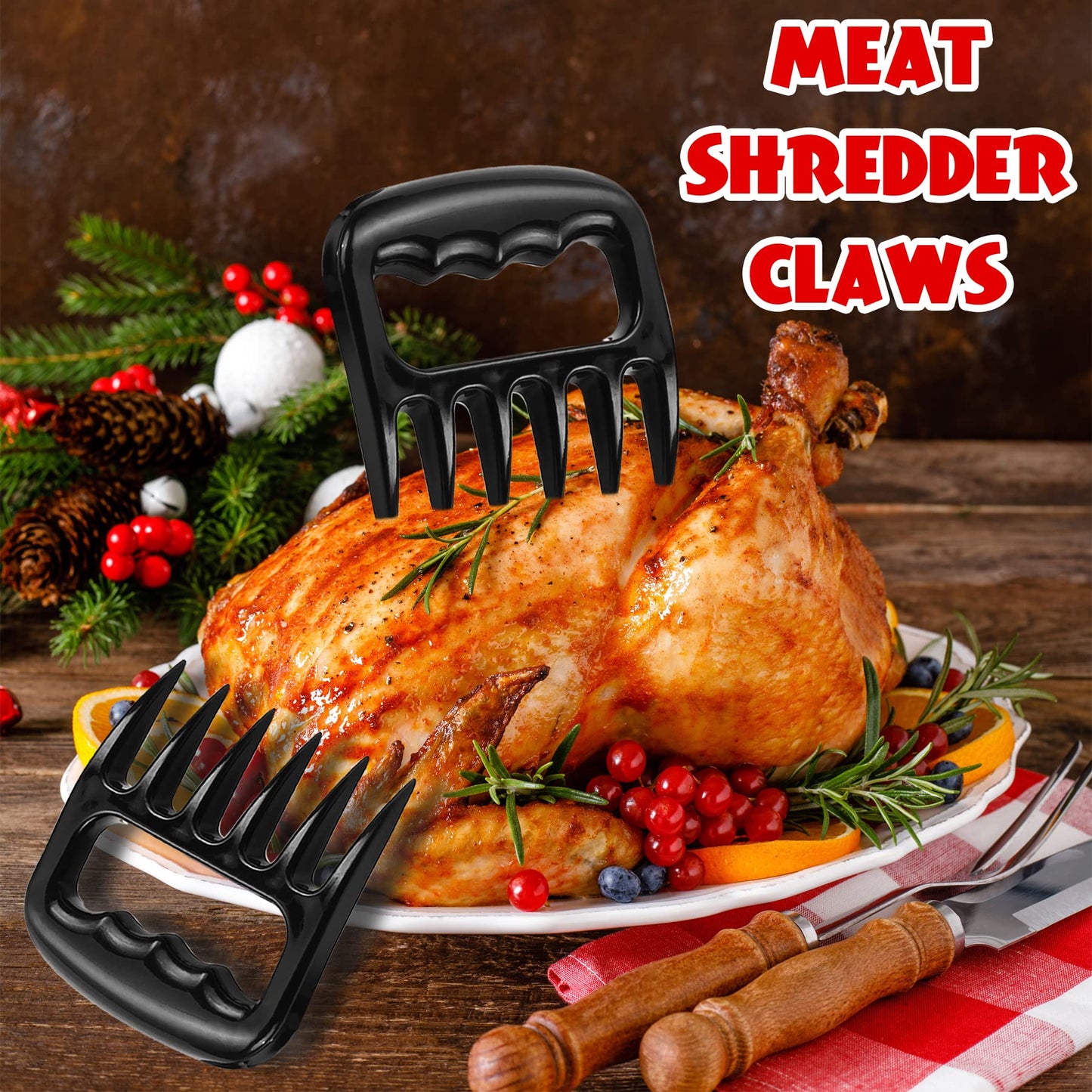 ROMANTICIST 27pcs Heavy Duty Grilling Gifts for Men Dad Fathers Day, Extra Thick BBQ Accessories Tools Set, Stainless Steel Grill Utensils Kit with Meat Claws, Carrying Bag for Outdoor Camping Brown