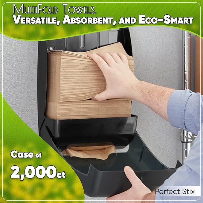 Perfect Stix Kraft MultiFold Paper Towels- Case of 2