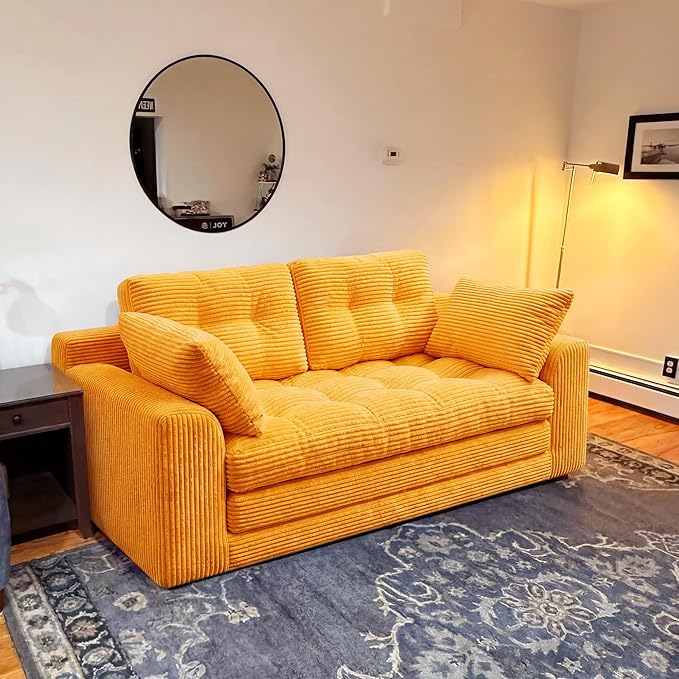 Homkdom Convertible Loveseat Sleeper, Space-Saving Folding Sofa Bed