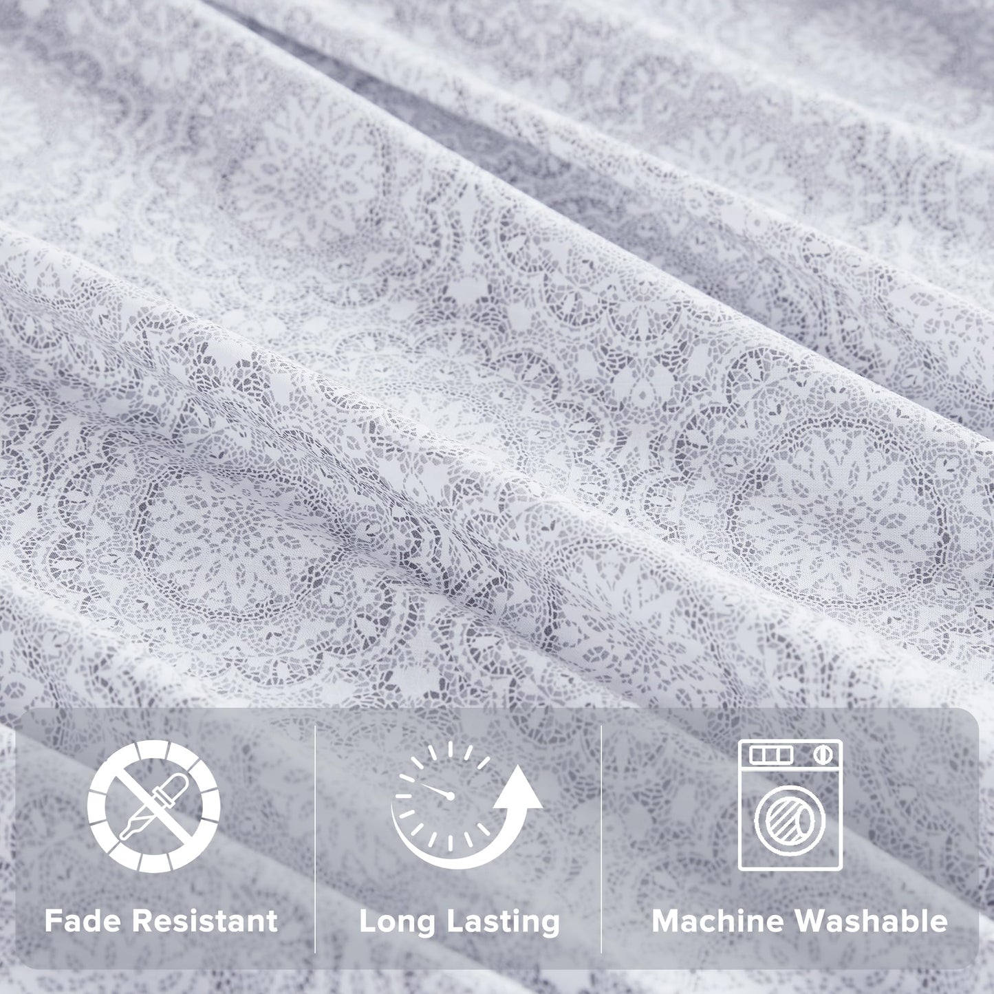 Comfort Spaces 100% Cotton Sheet Set Breathable, Lightweight, Soft with 12" Elastic Pocket Fits up to 14" Mattress, All Season Cozy Bedding, Matching Pillow Case, Twin Adelia Gray 3 Piece