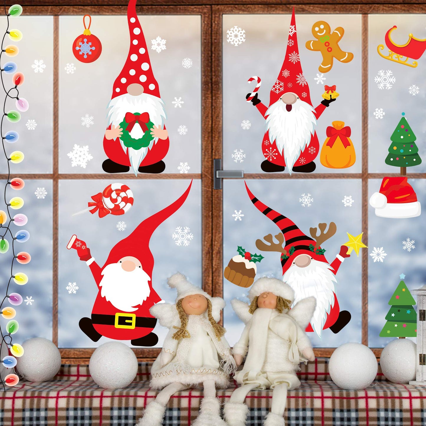 Funnlot Christmas Window Clings - 316PCS Christmas Decorations Window Stickers Decals for Glass Windows Office Home Indoor Outdoor