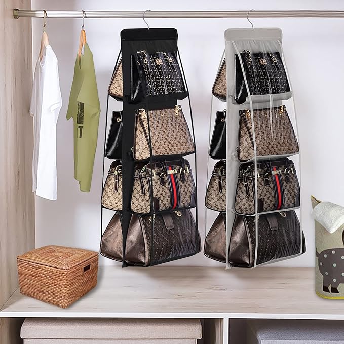 Lirex Handbag Hanging Organizer, 8 Pocket Purse Storage Hanger Oxford Cloth