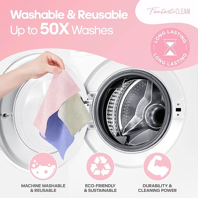 Fantasticlean Microfiber Cleaning Cloth Roll 4 Rolls 240 Pack, Tear Away