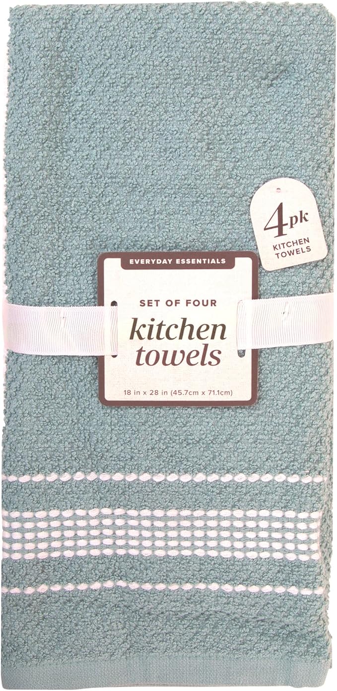 MosJos Kitchen Towels, Cotton Soft Large 18 x 28 Dobby Weave Super Absorbent