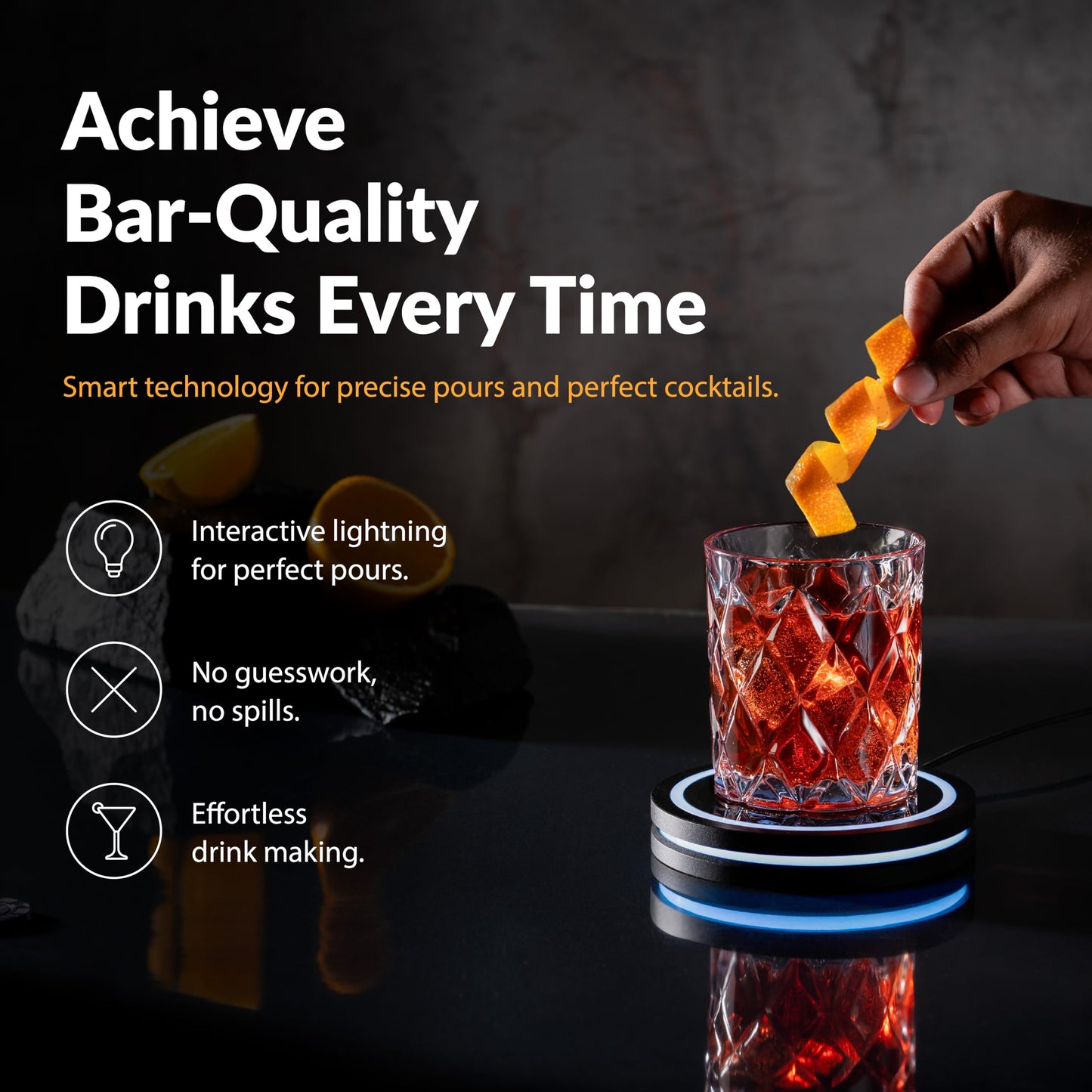 Barsys Smart Coaster 2.0: Learn How to Mix Perfect Drinks, Portable Cocktail Mixer with 1000+ Recipe, Cocktail and Mocktail Drink Maker, AI-Powered and App-Enabled Drinks
