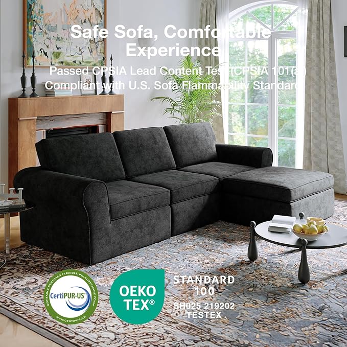 Novilla 108" Modular Sectional Sofa, Modular Sectional Couches