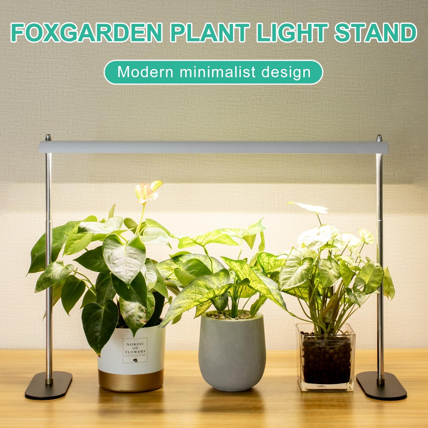 FOXGARDEN Grow Light Stand, Advanced LED Plant Growth Lighting with 4/8/12H Timer, 6 Dimming Options, and Adjustable Height - Optimal for Indoor Plants in Seedlings, Vegetative, and Flowering Phases