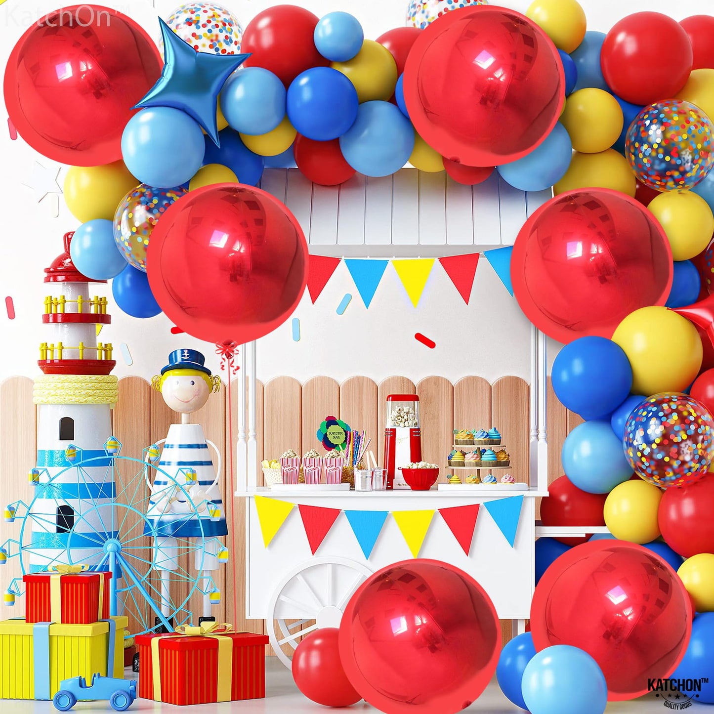 KatchOn, Red Foil Balloons - Big 22 Inch, Pack of 6 | 4D Sphere Metallic Red Balloons for Happy Birthday Decoration, Carnival Decoration, Wedding, Christmas Decorations | New Years Decorations 2026