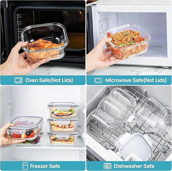 Vtopmart 5Pack 27oz Glass Storage Containers