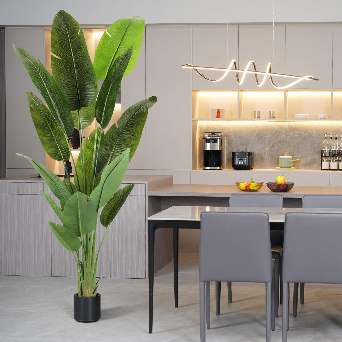 ProDeco Large Artificial Trees 7.2Ft Silk Bird of Paradise Big Tall Fake Plants Faux Green Silk Floor Potted Plants for Home Living Room Office Decor Indoor Outdoor…
