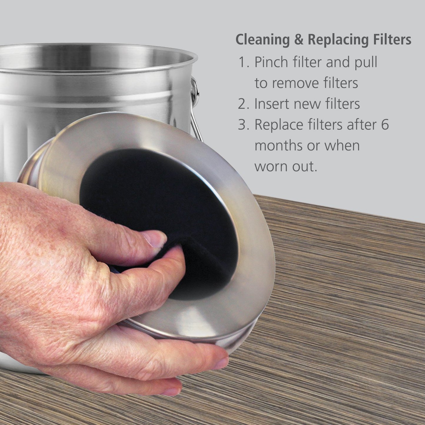 12 Pieces Counter Top Activated Carbon Compost Bin Filters - Extra Thick Indoor Pail Replacement Charcoal Caddy Filters Refill, 0.4" Thickness