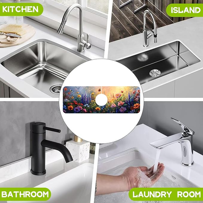 Kitchen Sink Splash Guard Faucet Mat Super Absorbent Fast Drying Mat Guard