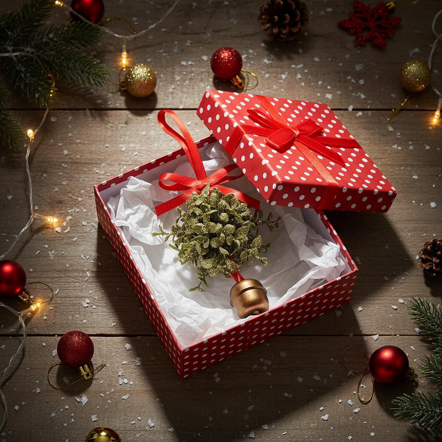 Knitgrip Valentine's Day Mistletoe Glitter Kissing Ball with Jingle Bell Ornament with Bow and Berries Artificial Hanging Mistletoe Decoration for Doorway Ceiling Light Decor(Red,Satin Ribbon)