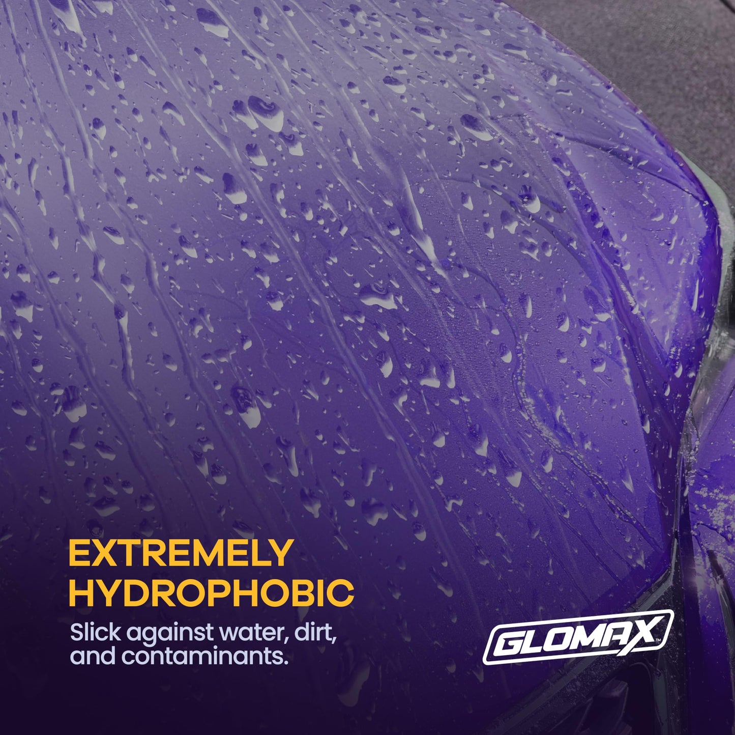 GLOMAX Ceramic Coating For Cars (16 oz.) - Hydrophobic Ceramic Car Wax Spray With Added UV PROTECTION - LONG LASTING Shiny Car Stuff - Spray Wax For Cars With 2 Micro Fiber Towels, Waterless Wash