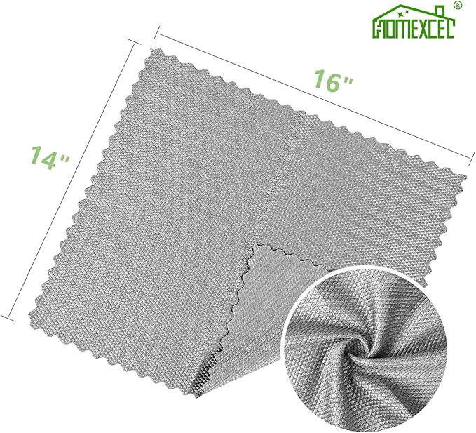 HOMEXCEL Grey Microfiber Glass Cleaning Cloths-6PK, Stainless Steel, Premium