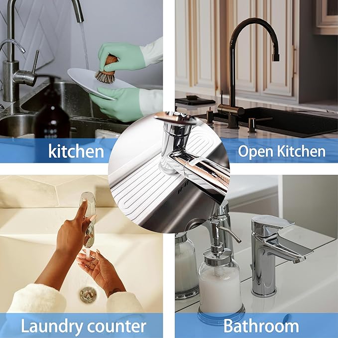 Kitchen Sink Faucet Mat, Diatomaceous Earth Quick Dry Sink Splashback Drying Mat
