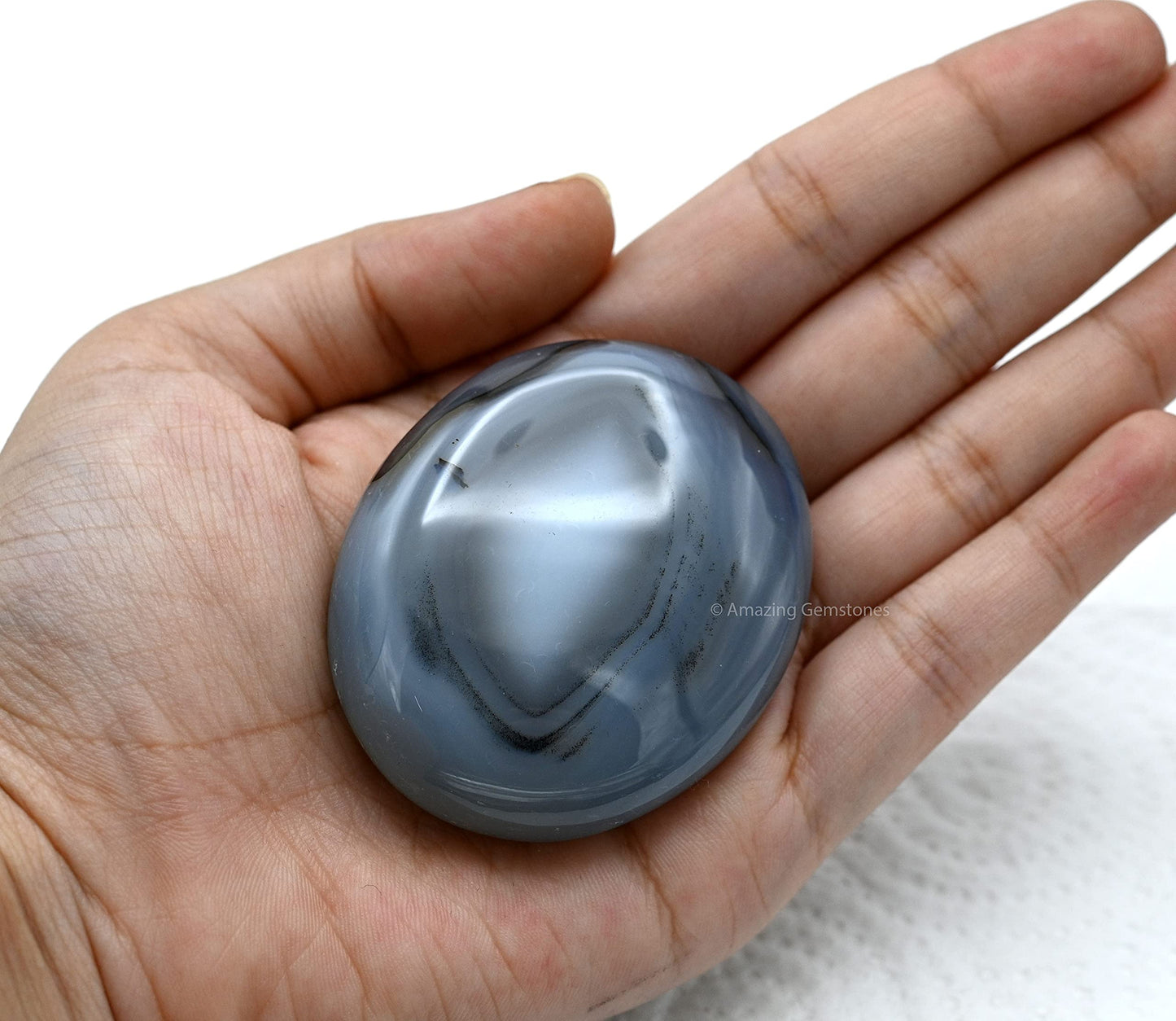 Amazing Gemstone Dendrite Agate Crystals and Healing Stones - Large Palm Stone Crystals Piedra - Crystal for Good Luck, Positive Energy, Meditation - Unique Stocking Stuffers and Gifts for Women, Men