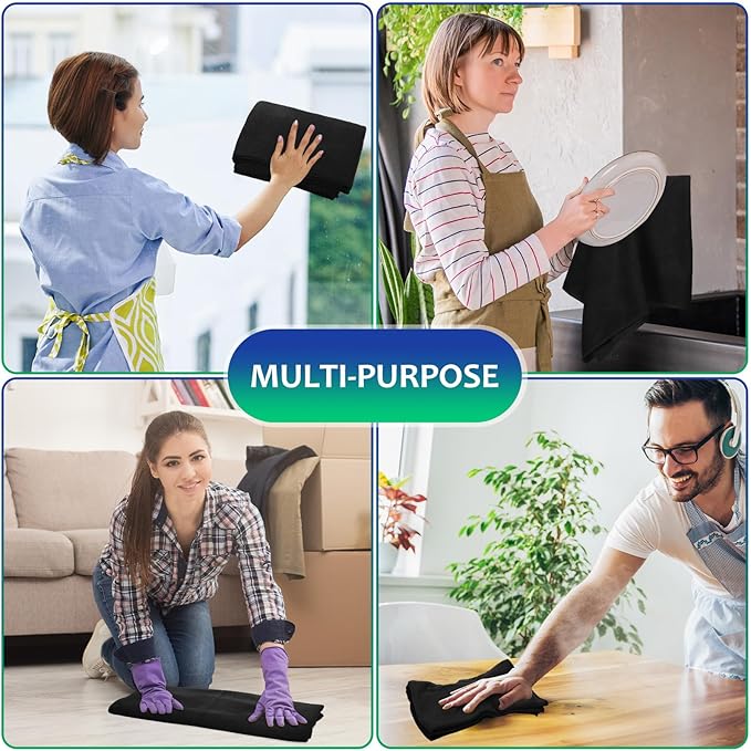 Newwiee 3 Pcs Extra Large Microfiber Cleaning Cloth 30" x 20" Washable Reusable