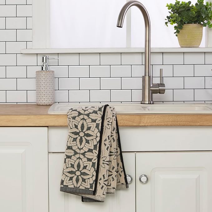 SKL Home Lisbon 100% Cotton Premium 2-Piece Hand Towel Set, 600 GSM, Reversible