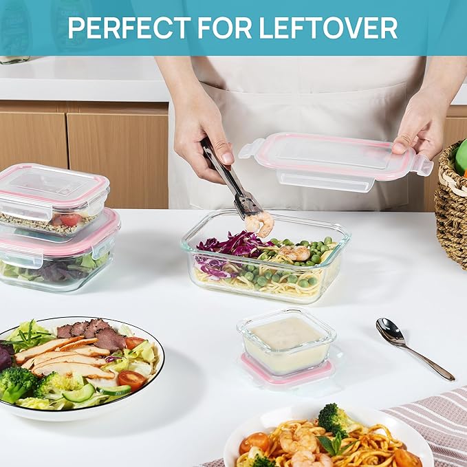 Vtopmart 8 Pack Glass Food Storage Containers