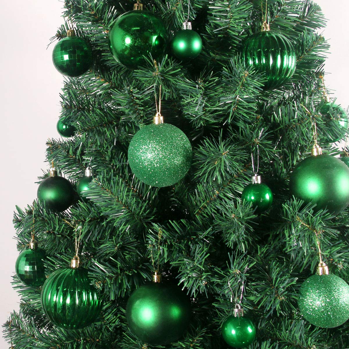 Emerald Green 3.2" Large Christmas Balls - Christmas Tree Decoration Ornaments Shatterproof Hanging Balls for Birthday St. Patrick's Day Easter Mardi Gras Holiday Wedding Decorations Set of 18pcs