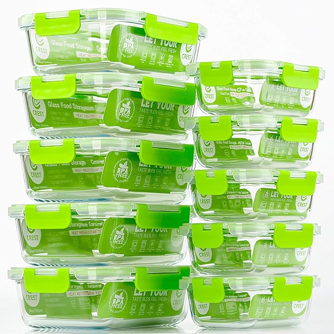C CREST Glass Containers for Food Storage