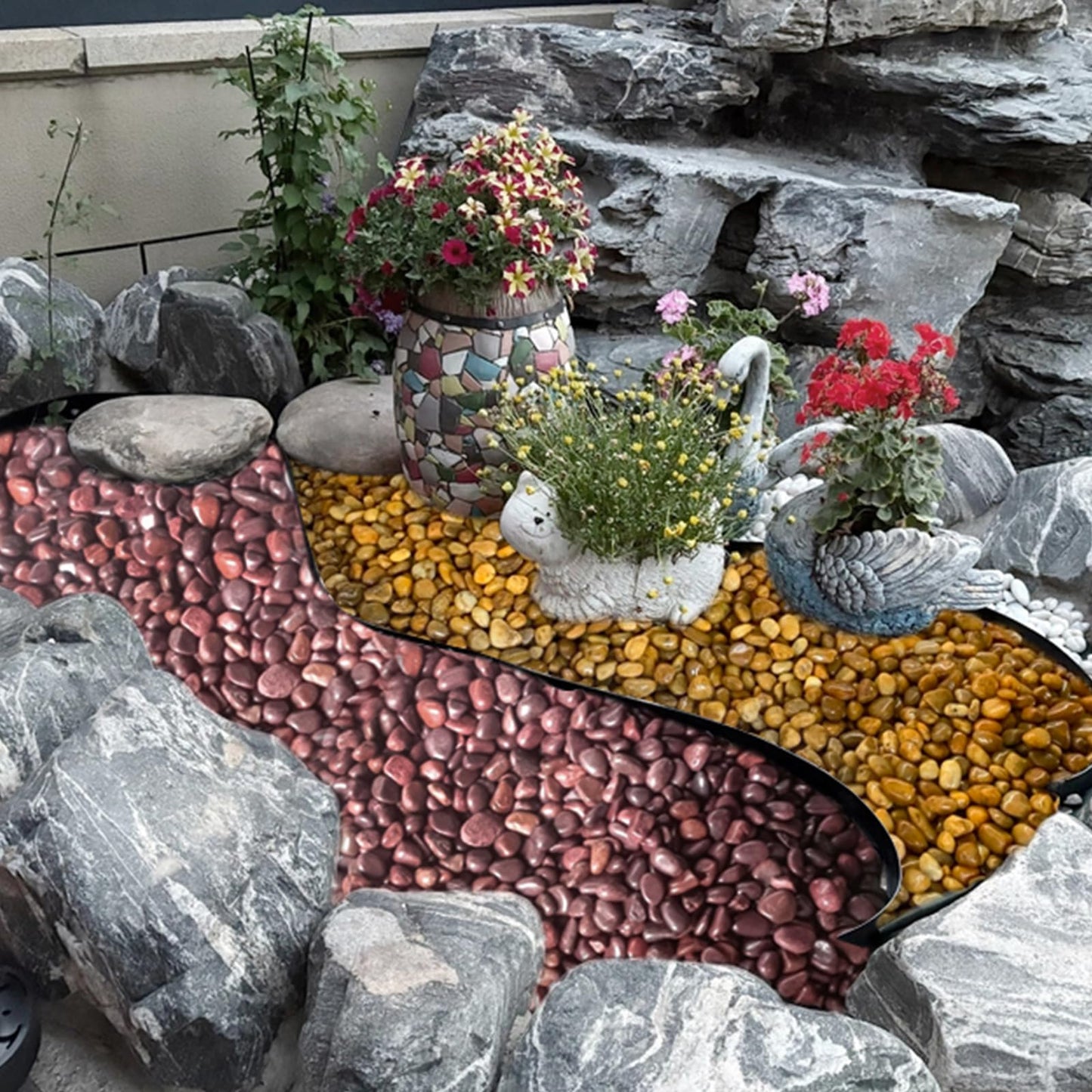 FANTIAN 5 lbs Red River Rocks, 2-3 Inch Large Pebbles for Indoor Plants, Decorative Rocks Stones for Landscaping, Vases, Aquariums, Fountains, Pathways, Backyard and Garden