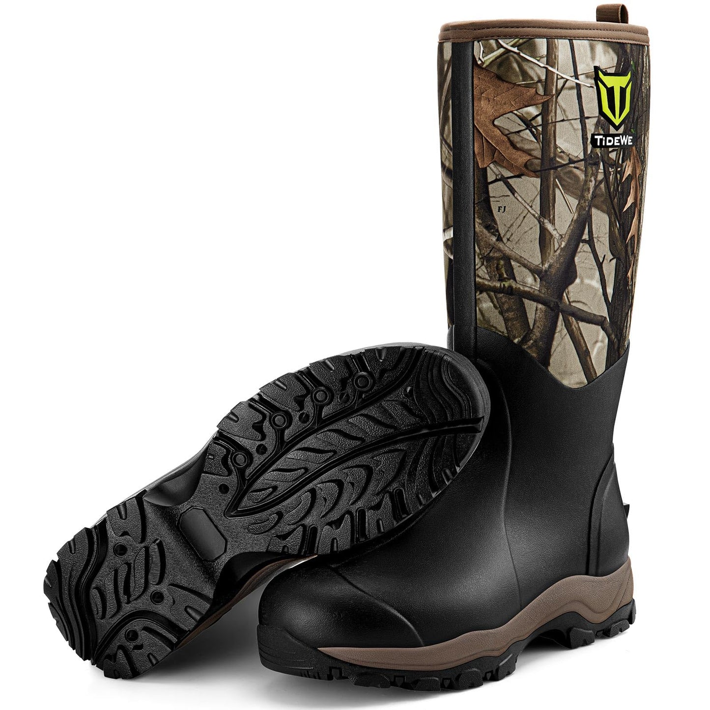 TIDEWE Hunting Boot for Men, Insulated Waterproof Sturdy 16" Men's Hunting Boot, 6mm Neoprene and Rubber Outdoor Boot Next Camo G2 US Size 7