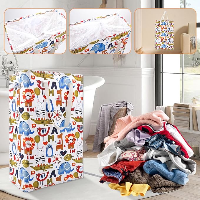 Odonata Slim Laundry Hamper Handles Collapsible Laundry Basket Thin Dirty