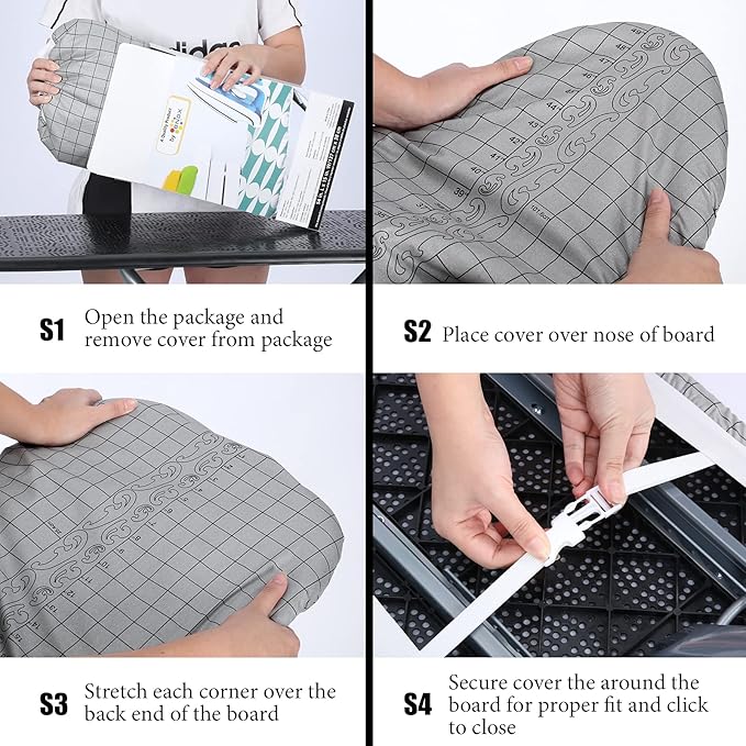 Ironing Board Cover- 15" x 54" Standard Iron Cover and Pad 4 Layers Thick