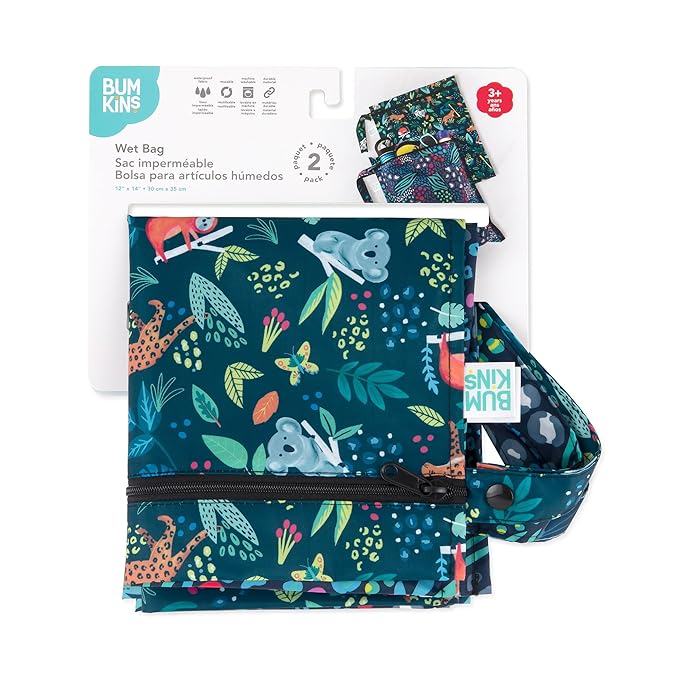 Bumkins Waterproof Wet Bag for Baby, Swim Suit, Cloth Diapers, Pump Parts
