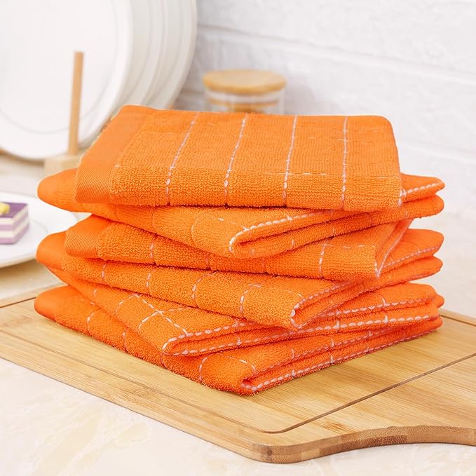 Homaxy 100% Cotton Terry Kitchen Dish Cloths, Ultra Soft and Absorbent Dish