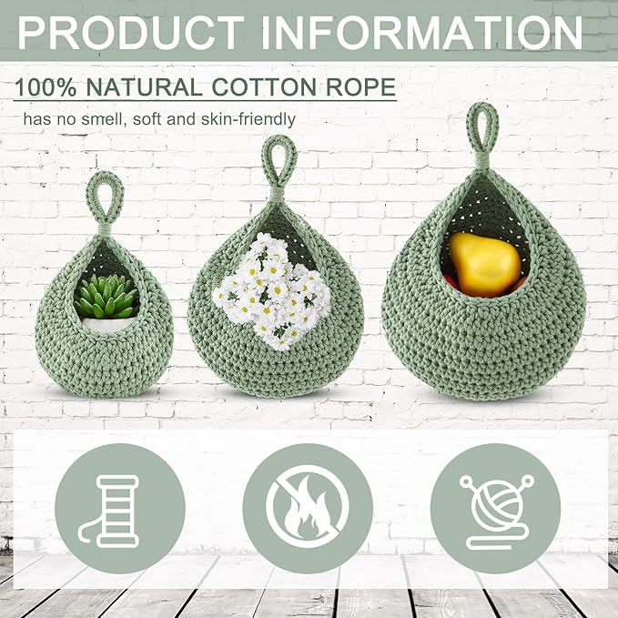 Honeydak Boho Decor Hanging Wall Baskets