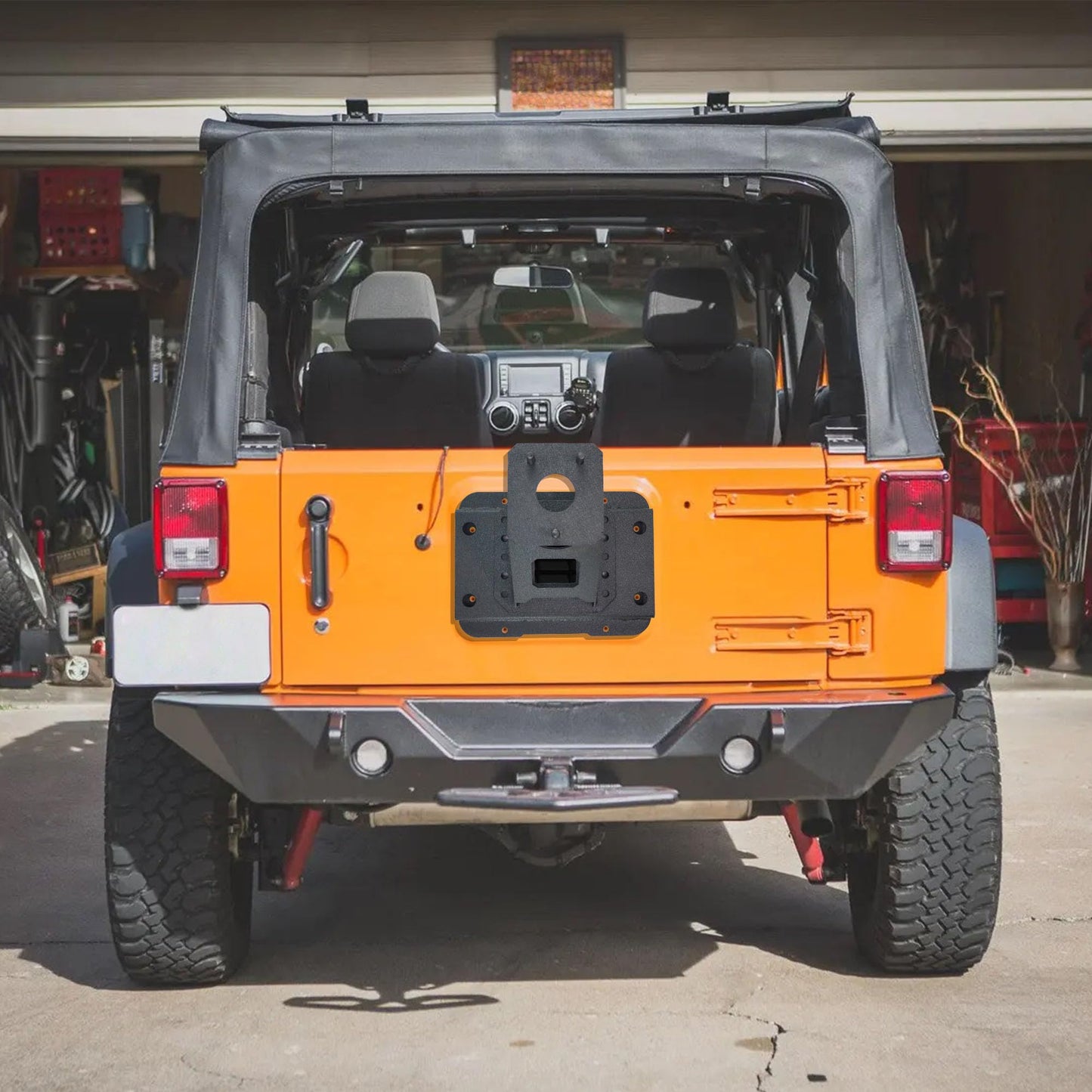 MONOKING JK JKU Heavy Duty Tire Carrier Support up to 40 inch Wheel, Adjustable Spare Tire Mount Holder Compatible for 2007-2018 Wrangler JK JKU Unlimited 2 & 4 Doors