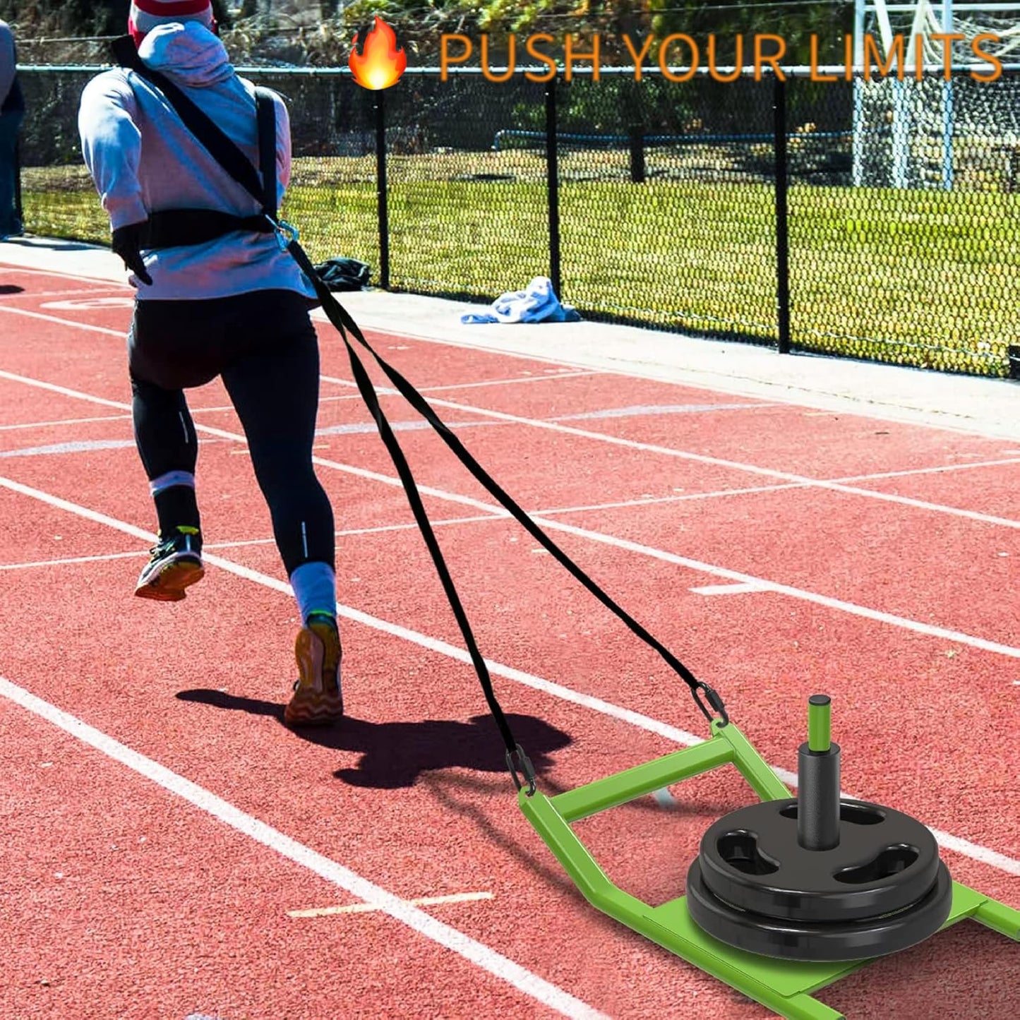 Kipika Weight Sled, Workout Sled, Fitness Strength Training Sled, Speed Training Sled for Athletic Exercise, Speed Improvement, Easily Through Obstacles, Suitable for 1" & 2" Weight Plate