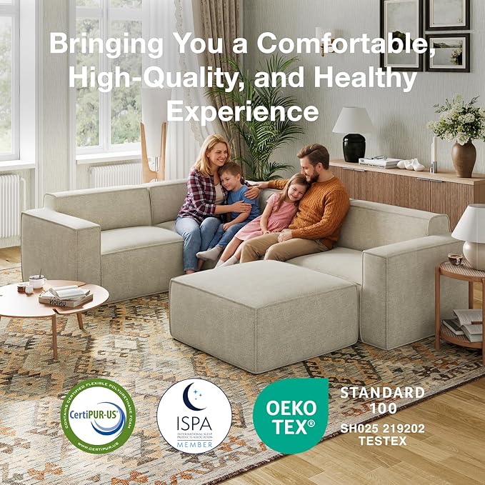 Novilla 117.7" Modular Sectional Sofa, No Assembly Cloud Sectional Couch
