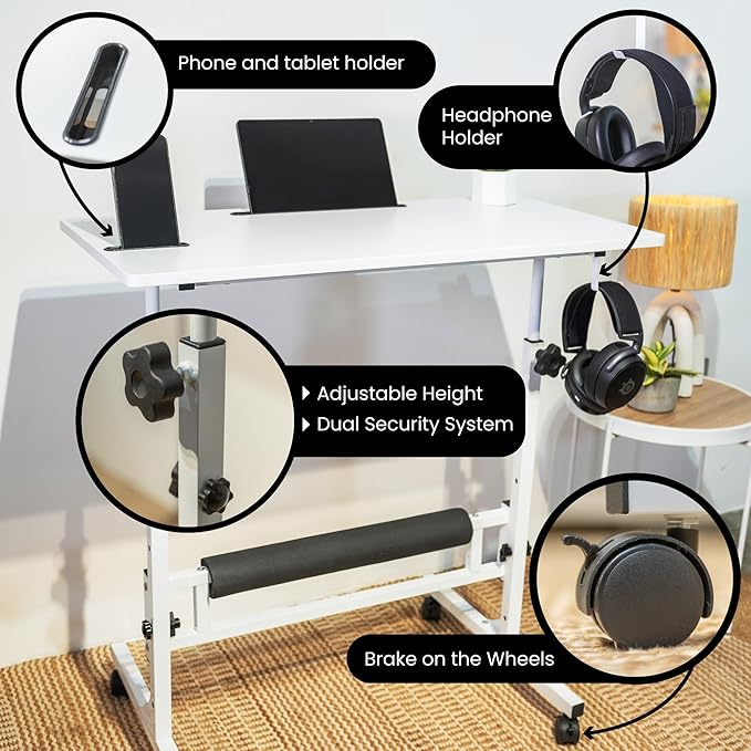 Model 2026 Adjustable Height Rolling Desk