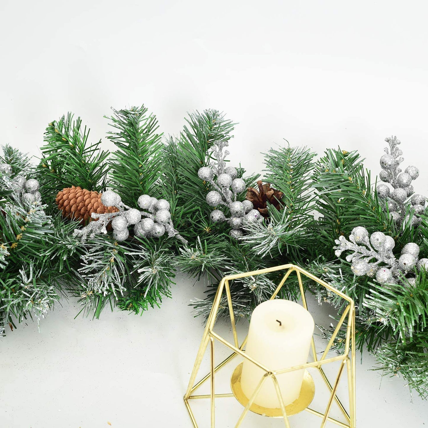 Kubert 15 Pack Christmas Glitter Berries Stems, 8 Inch Artificial Christmas Picks for Christmas Tree Ornaments, DIY Xmas Wreath, Crafts, Holiday and Home Decor (Copper)