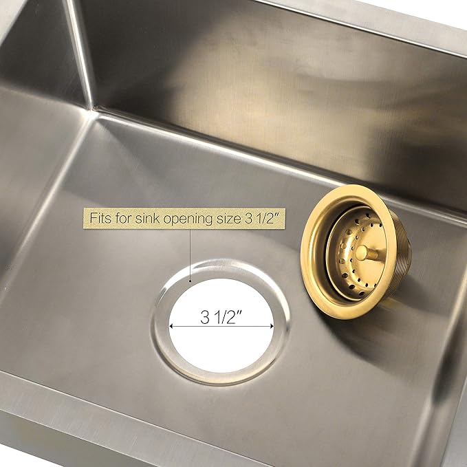 LQS Kitchen Sink Drain Assembly, Sink Drain Basket Strainer 304 Stainless Steel