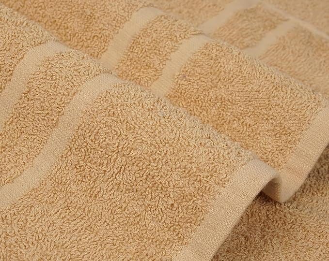 Basic Medium Bath Towels 24x48 Inches – Pack of 6 – Beige Color – Soft and
