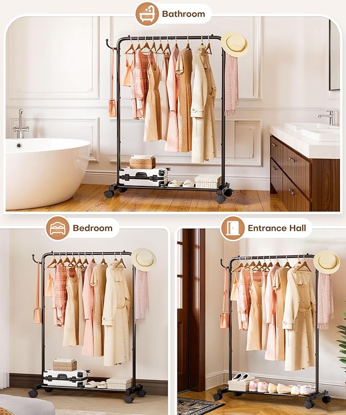Homde Rolling Clothes Rack