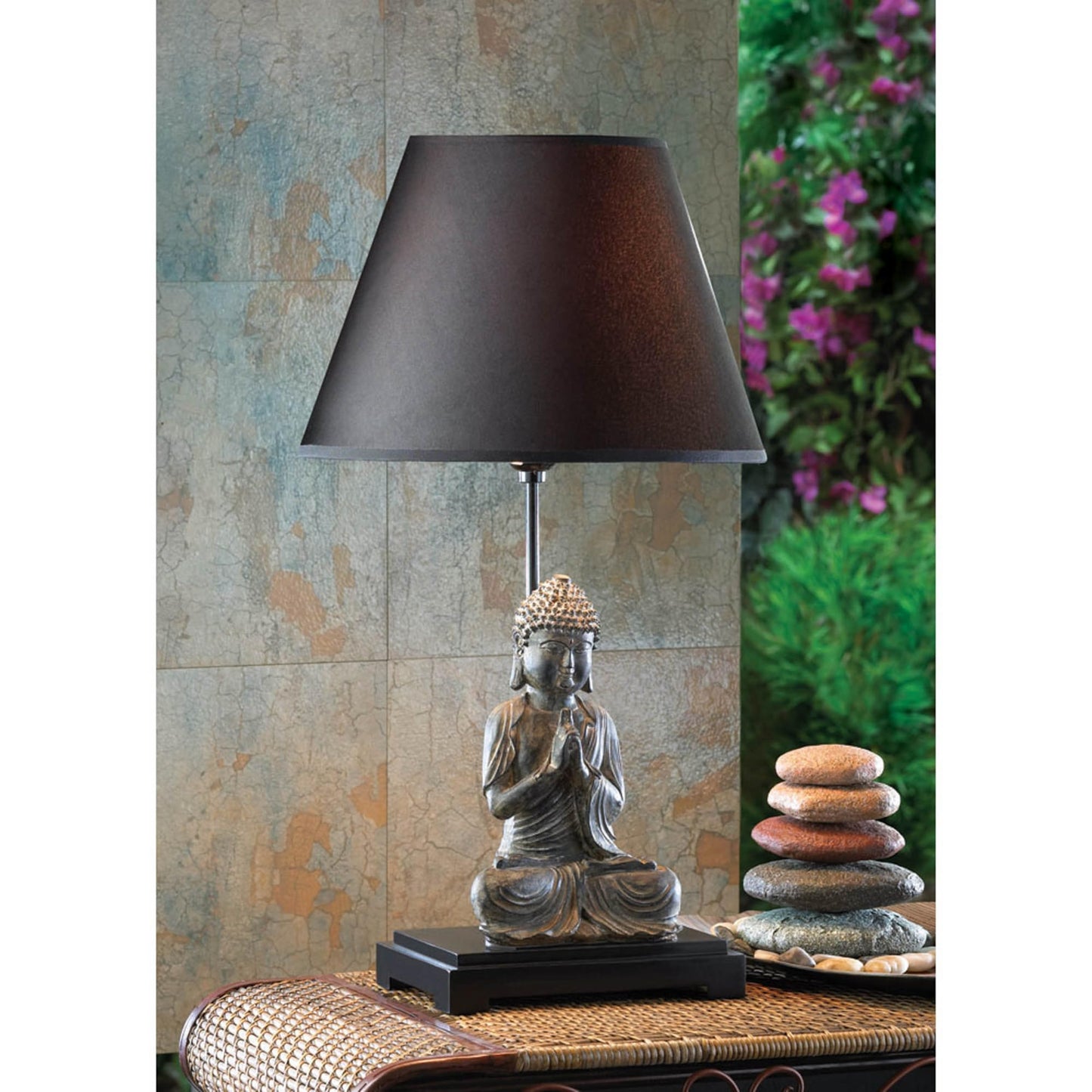 Zingz & Thingz Decorative LED Table Lamp with Shade, 12.5x12.5x24, Buddha